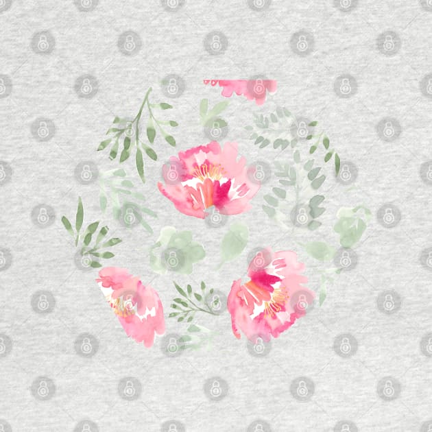 Watercolor Peonies | Pink | Pattern by Harpleydesign